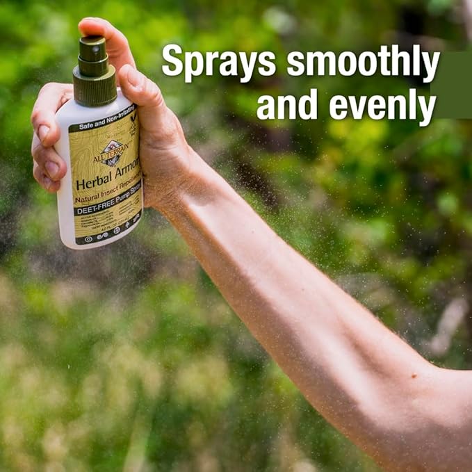Herbal Armor DEET-Free Pump Spray 2 oz. Travel Size Insect Repellent, Plant-Based and All Natural, Safe for Family and Pets, Mosquito and Bug Protection