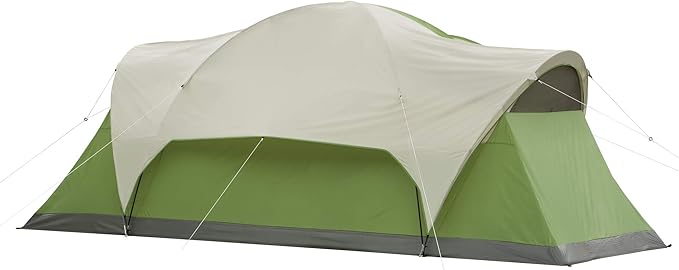 Coleman Montana 8-Person Camping Tent with Rainfly, Weatherproof Family Tent Sets Up in 15 Mins, Fits Multiple Airbeds