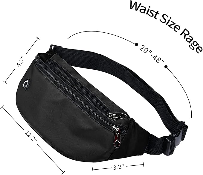 Fanny Pack for Men Women, Waterproof Sports Waist Bag Pack, Belt Bag for Travel Hiking Running