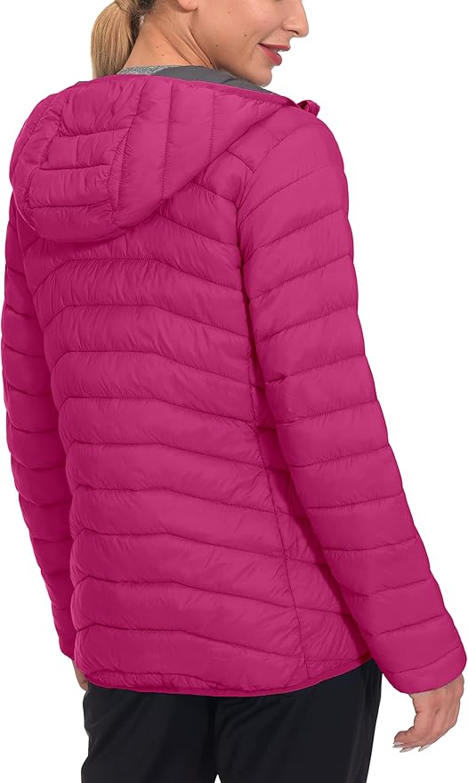 Little Donkey Andy Women's Packable Lightweight Puffer Jacket Hooded Windproof Winter Coat with Recycled Insulation