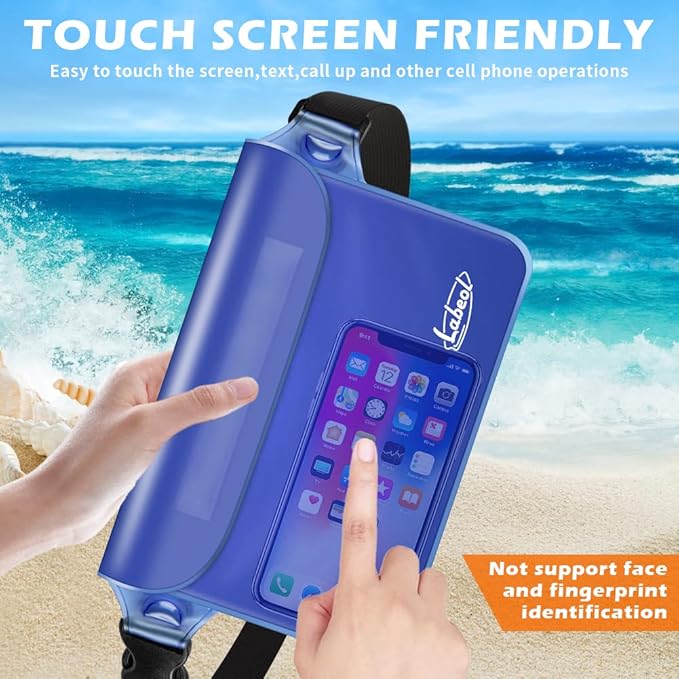 Labeol Waterproof Fanny Pack, 2 PCS Waterproof Pouch with Waist Strap, Fanny Pack to Keep Phone and Valuables Dry for Swimming Kayaking Boating Snorkeling