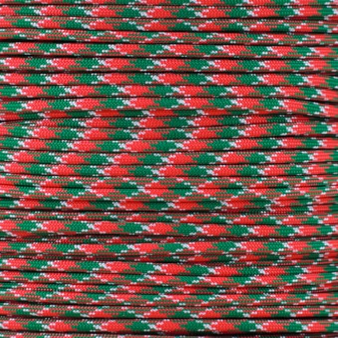 Paracord Planet Holiday Colors 550 Paracord – Great for DIY, Bracelets, and Lanyards – Holly Jolly (25 Feet)
