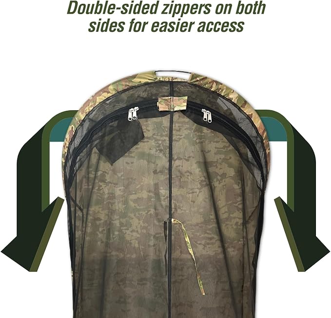USGI Industries Bivy Tent | Lightweight Single Person Sleeping Net System for Outdoors, Camping, Survival, Hiking, Backpack | Mesh Protection