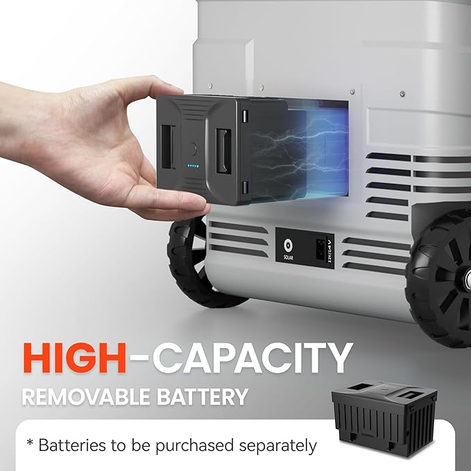 12 Volt Refrigerator Portable Fridge - 58 Quart(55L) Electric Cooler Big Zone with Wheels, 12V Fridge -4℉-68℉ for Camping, Boating, Truck, RV, Outdoor, Home