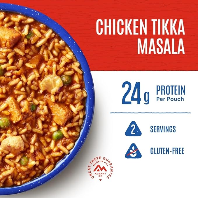 Mountain House Chicken Tikka Masala | Freeze Dried Backpacking & Camping Food | Gluten-Free | 2 Servings