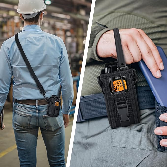 ANKHOH Radio Holster Pouch Compatible with GXT1000VP4 50 Channel GMRS Two-Way Radio, Long Range Walkie Talkie Case, Storage Holder with Adjustable Shoulder Strap (Bag Only)