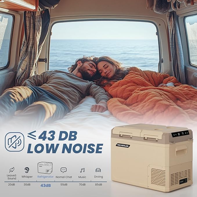 12 Volt Car Refrigerator, 35 Quart Dual Zone Portable Fridge Freezer with APP Control, Electric Cooler for Car Camping, Overlanding, RV, Truck and Home Use, 12/24V DC & 110/240V AC, -4℉-68℉