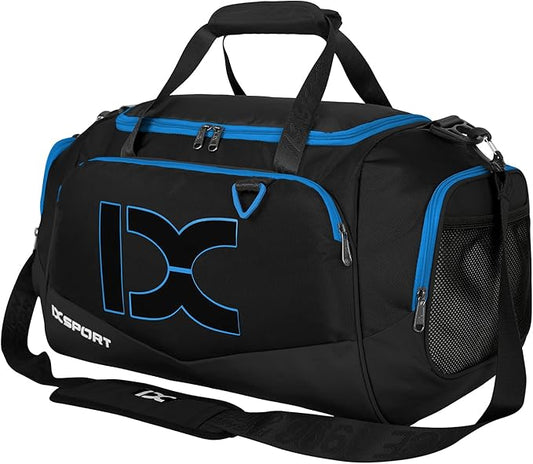 Sports Gym Bag,INOXTO Travel Duffel Bag with Dry Wet Pocket And Shoe CompartmentFor Women and Men,40L/55L Fitness Waterproof Weekender Bag For Swim Sports Travel Working Out (Black blue, 40L)