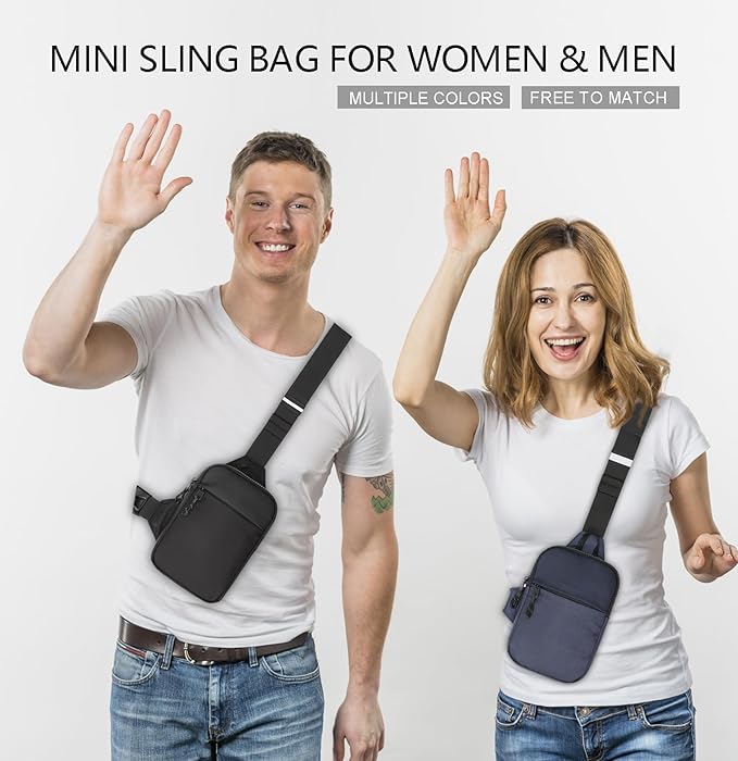 Mini Sling Bag for Men Women, Waterproof Utility Crossbody Backpack Chest Bag for Hiking Travel Sports Running