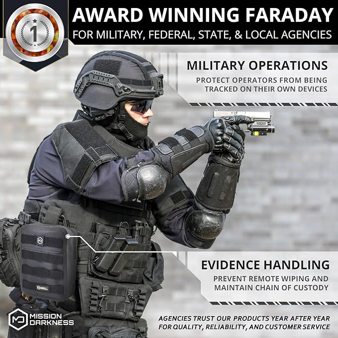 Mission Darkness Dry Shield MOLLE Faraday Pouch (2nd Gen) // Waterproof & Submergible Dry Bag + RF Shielding Liner. Signal Blocking, Anti-tracking, EMP Shield, Data Privacy, Electronic Device Security