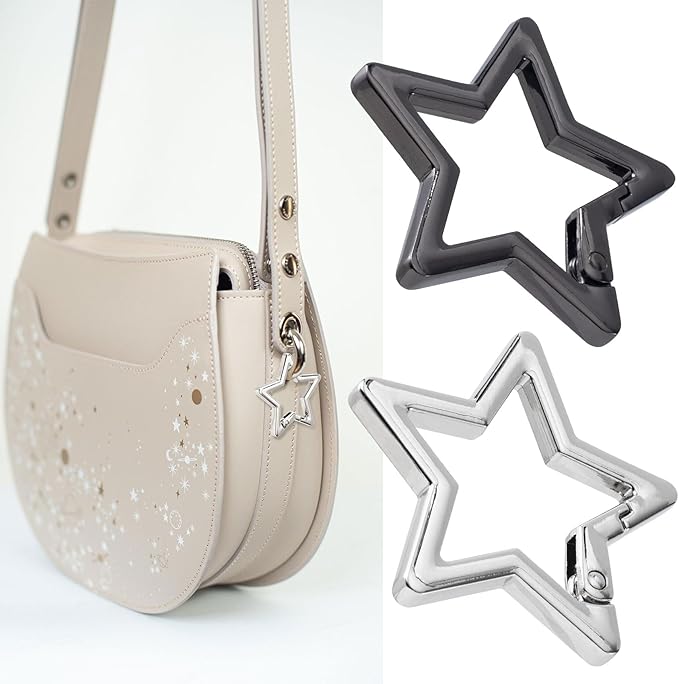 Star Carabiner, Zinc Alloy Heavy Duty Star Shaped Keychain Clip, Carabiner Clip for Camping, Hiking, Fishing