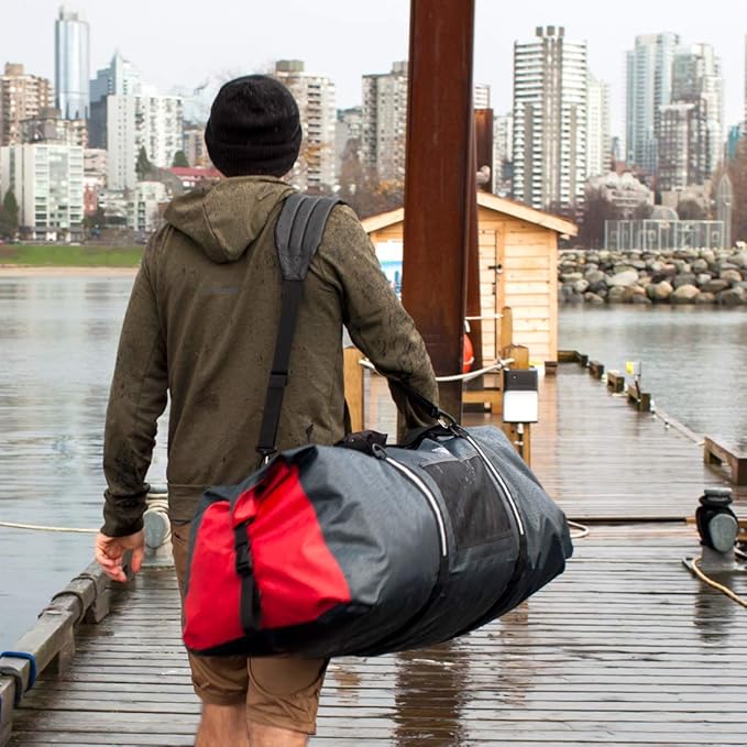 AquaQuest White Water Duffel - 100% Waterproof, Heavy Duty, Versatile, Comfortable - Durable Protective Dry Bag for Travel, Sport, Motorcycle, Boat, Fishing - 50, 75, or 100 L