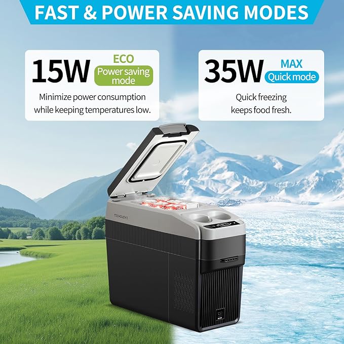12 Volt Center Console Fridge,Car Refrigerator 19QT(18L) Cooler (-4℉-50℉),Portable Car Refrigerator RV Fridge,Portable Electric Cooler with 12/24V DC&110V AC, For MPV,Car,RV,Camping,Travel,SUV, Van