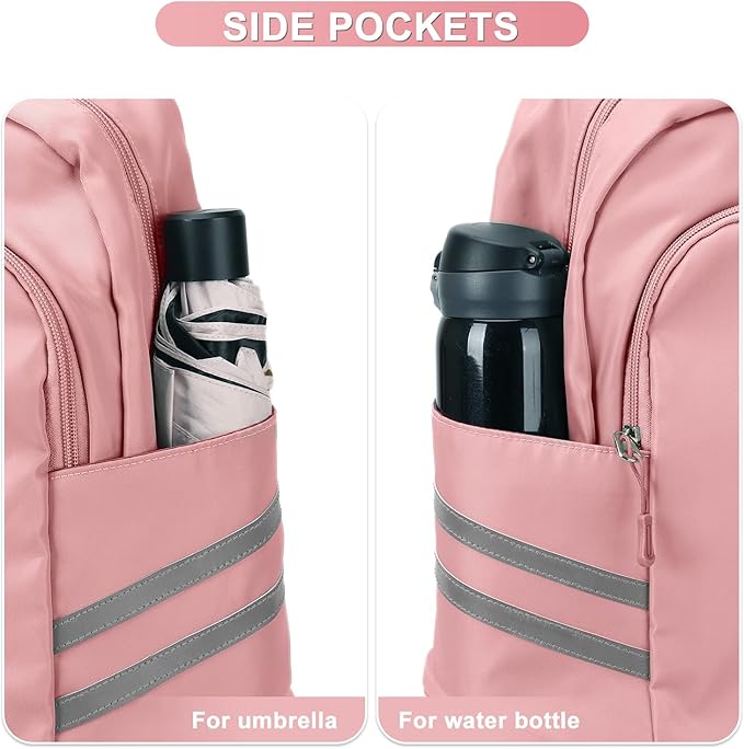 Coofay Gym Backpack for Women - Waterproof, Lightweight, Pink Sports Gym Bag with Shoe Compartment