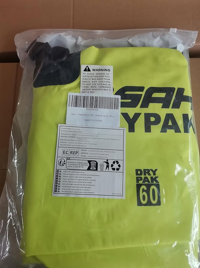 Motorcycle Dry Bag - Waterproof Motorcycle Duffle & Luggage Tail Bag Saddle Bags with Roll Top Closure, Large Storage Space,for Motorcycle Back Seat(Green, 60L)