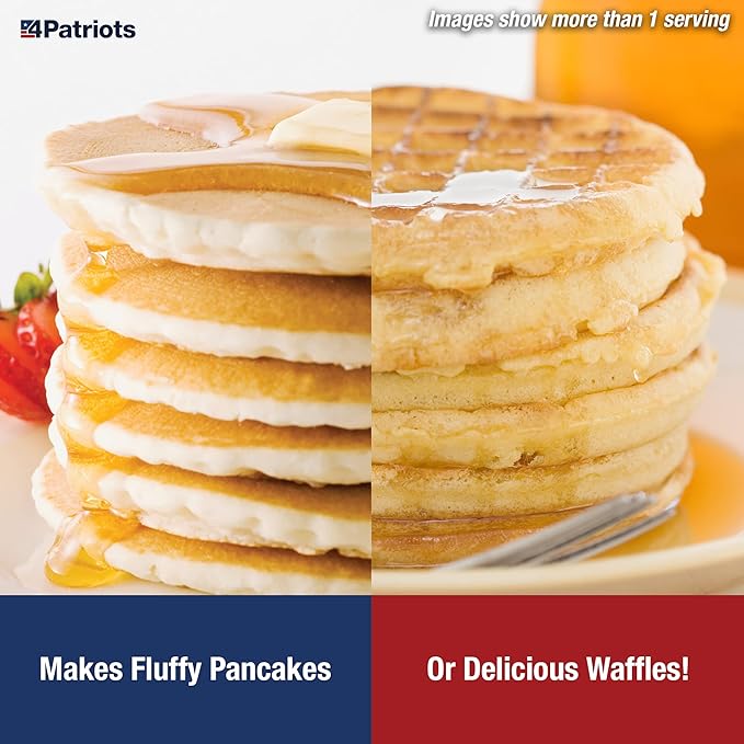 4Patriots Buttermilk Pancake Mix, Emergency Preparedness Pancake Mix, Flapjacks Mix, Perfect For Traveling, Camping, Hunting, Backpacking, Or Survival Scenarios, Fits In Your Bag – 8 Serving Pouch
