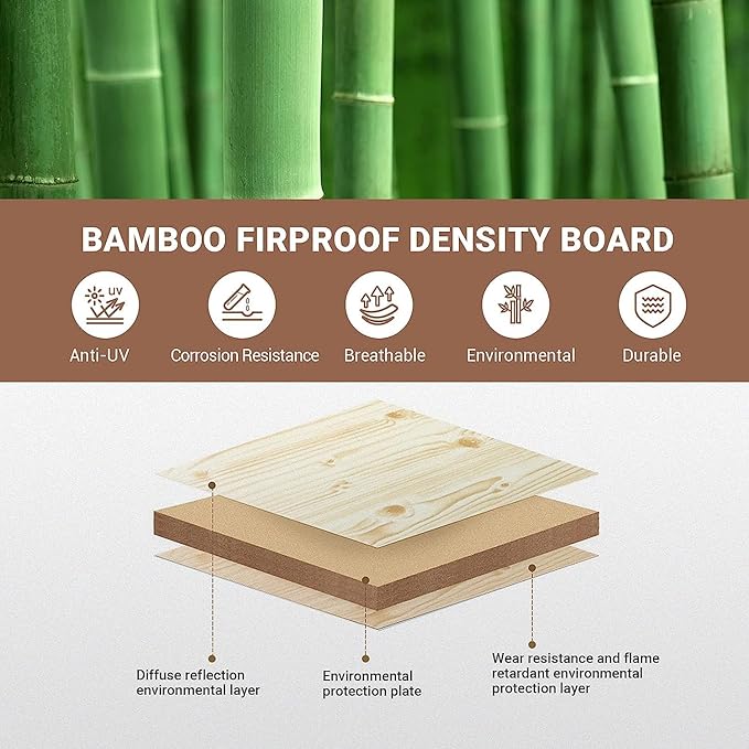 KingCamp Bamboo Folding Table Environmental Camping Table with Adjustable Height Aluminum Legs Heavy Duty 4-Folds Portable Camp Tables for Travel, Picnic, Party, Beach, 1-2 People