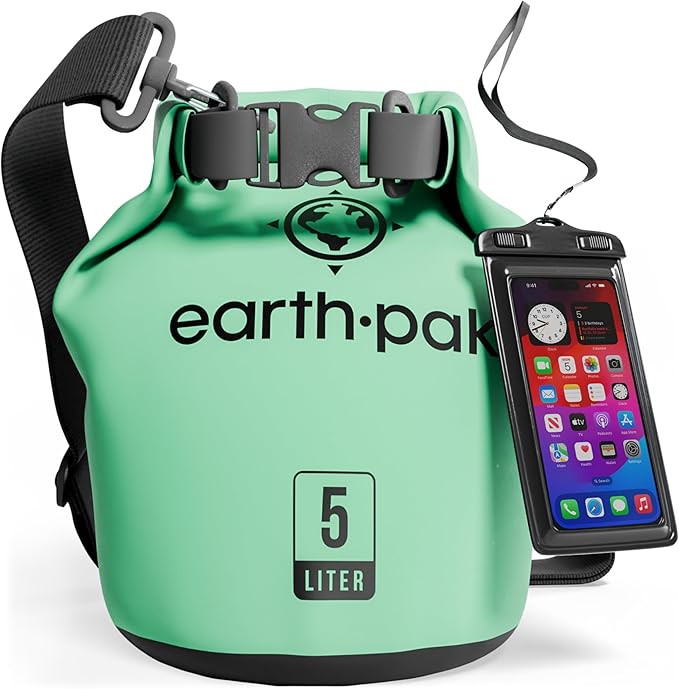 Earth Pak Waterproof Dry Bag with Zippered Pocket - Waterproof Dry Bag Backpack Keeps Gear Dry