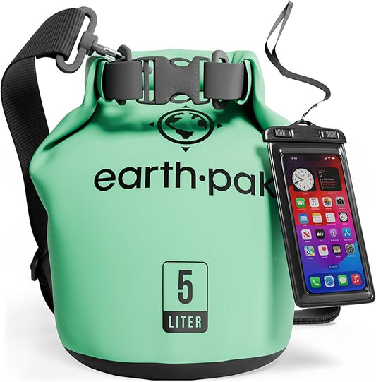 Earth Pak Waterproof Dry Bag with Zippered Pocket - Waterproof Dry Bag Backpack Keeps Gear Dry