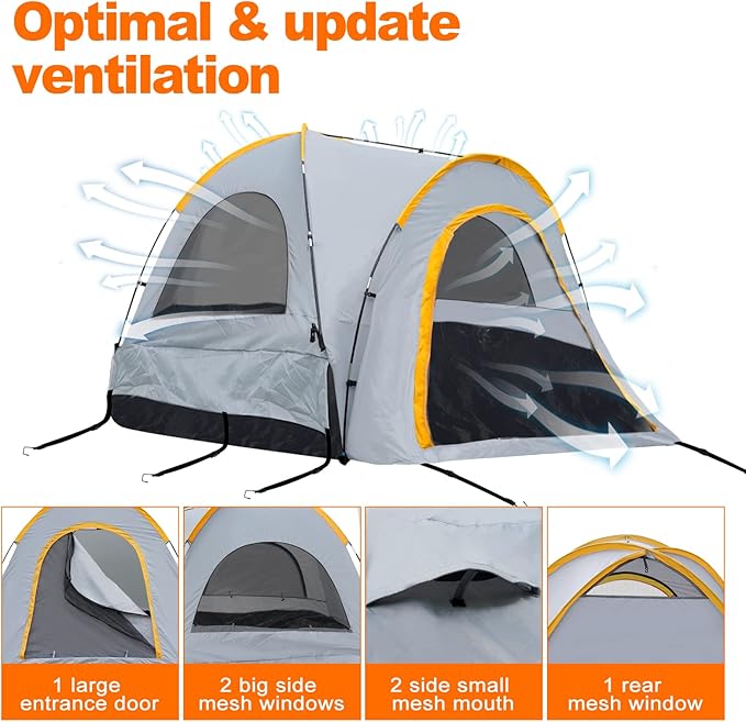 Pickup Truck Bed Camping Tent, Gladiator Truck Bed Tent with Removable Rainfly and Carrying Case, Pickup Truck Tent 5.5 Bed for 5-5.5ft Bed for Jeep Gladiator Full-Size Compact Truck Tent Bed