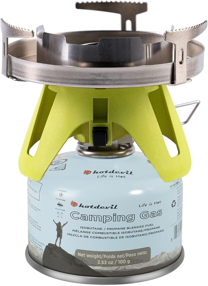 Bottletop Propane Camping Stove Portable 1-Burner Adjustable Stove with Wind Baffles Pressure Regulator equivalent to Gas One Great for Outdoor Hiking Cooking Backpacking camping,& More