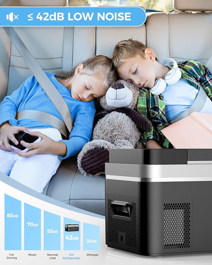 12 Volt Refrigerator, 37QT(35L) 12V Fridge with APP Control, Compressor Electric Cooler, 12V Cooler 12/24V DC 110-240V AC, Portable Freezer -13℉~68℉ for Home, Camping, Travel, Truck (Dark Black)