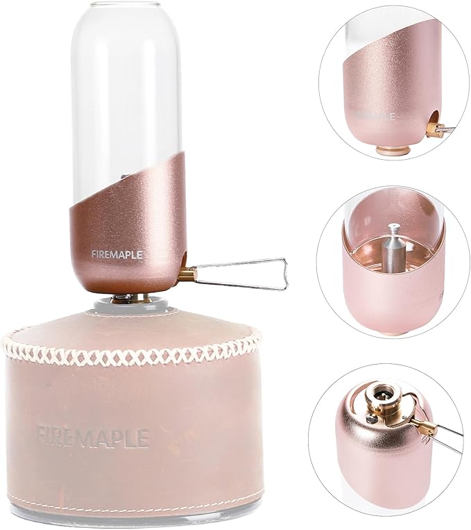Fire Maple Orange Camping Light, Propane Lamp,Gas Lantern, Glass Lampshade & Windproof, NO Mantles Needed, Brightness Adjustable, Heating, Camping Atmosphere &Bright Flames