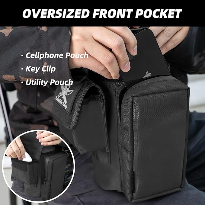 Water Bottle Holder Bag with Molle Strap - Water Bottle Carrier Pouch for Walking, Gym, Camping, Fishing, Hunting 32oz, 64oz, 128oz One Gallon Tactical Carrier Holder