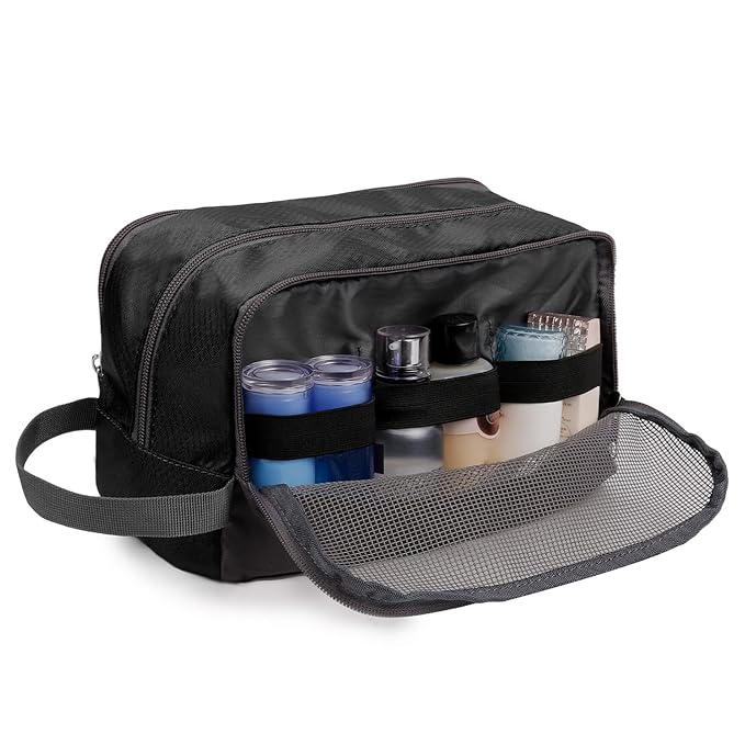 Toiletry,Shaving Bag for Men Hanging Dopp Kit Water Resistant Small for Traveling (Black)