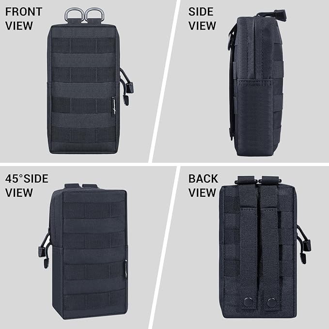 FUNANASUN 2 Pack Molle Pouches Tactical Pouch Small Molle Pouch Compact Water-Resistant EDC Pouch Molle Bag