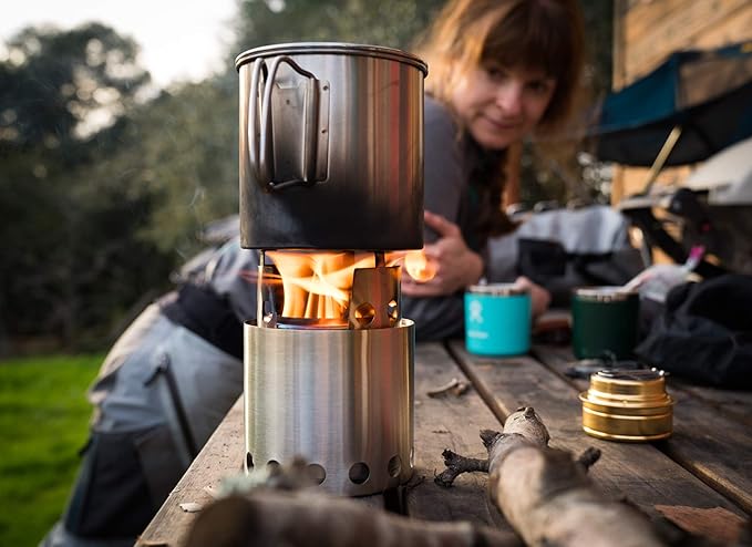 Solo Stove Solo Pot 900 - Lightweight Stainless Steel Backpacking Pot | Boil Water Quickly | Volume Markings and Pour Spout