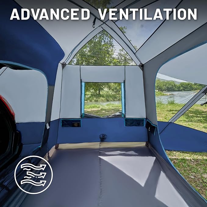 TIMBER RIDGE 5-9 Person SUV Tent with Screen Porch and Awning for Family Camping, Weather Resistant and Portable Van or Car Tent, Includes Rainfly and Storage Bag, 13' W X 10' L X 7.1' H
