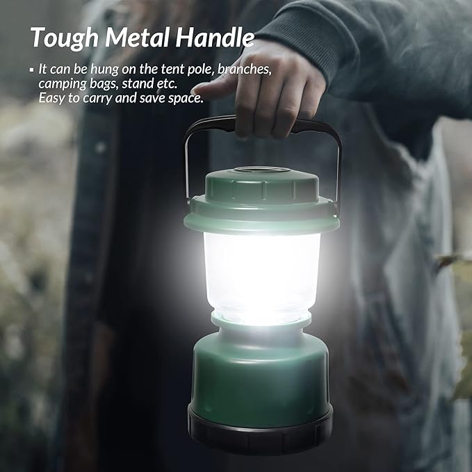 LED Camping Lantern, COB Battery Lanterns 4D Batteries Powered 2500LM, Water Resistant Emergency Light for Power Outage, Hurricane, Hiking
