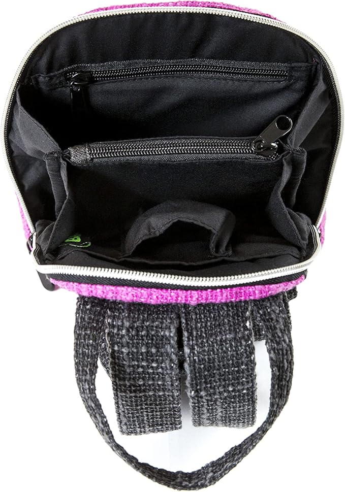 DIME BAGS - Club Kid Backpack - Stylish Mini Backpack with (Hemp Material, Magenta)