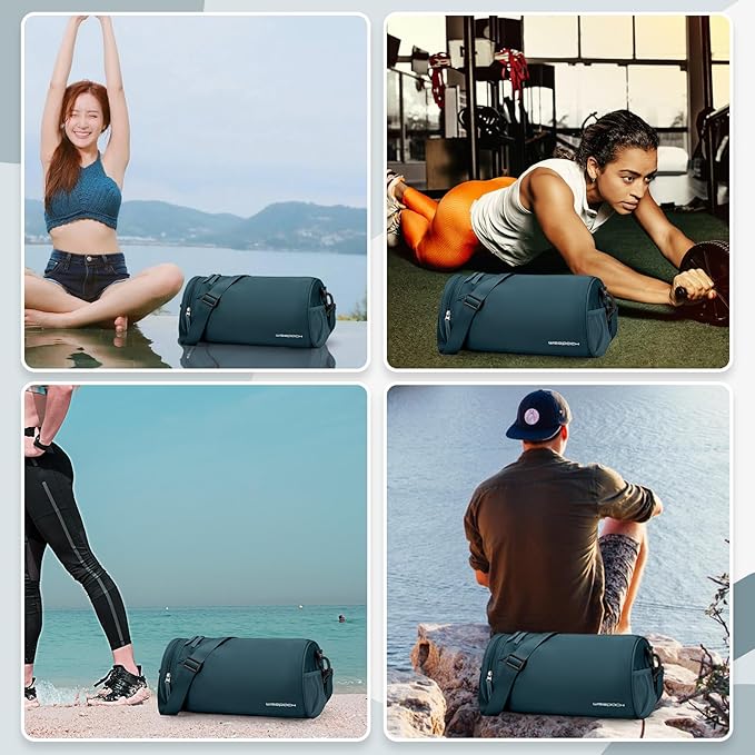 Peacock Blue Mini Duffle Bag - Waterproof Gym, Workout & Travel Bag for Women & Men