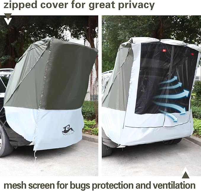 SUV Tent Car Awning, UPF 50++ with Portable Waterproof Storage Bag, Tear-Resistant, Large Space, Good Vision, Smooth Ventilation, Suitable for Outdoor Beach Camping Auto Canopy Shade…