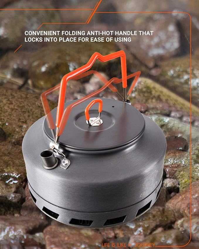 Bulin Camping Kettle 1.6L Aluminum Alloy Open Campfire Coffee Tea Pot Fast Heating Outdoor Gear Great for Boiling Water Ultralight Portable for Hiking Picnic Travel