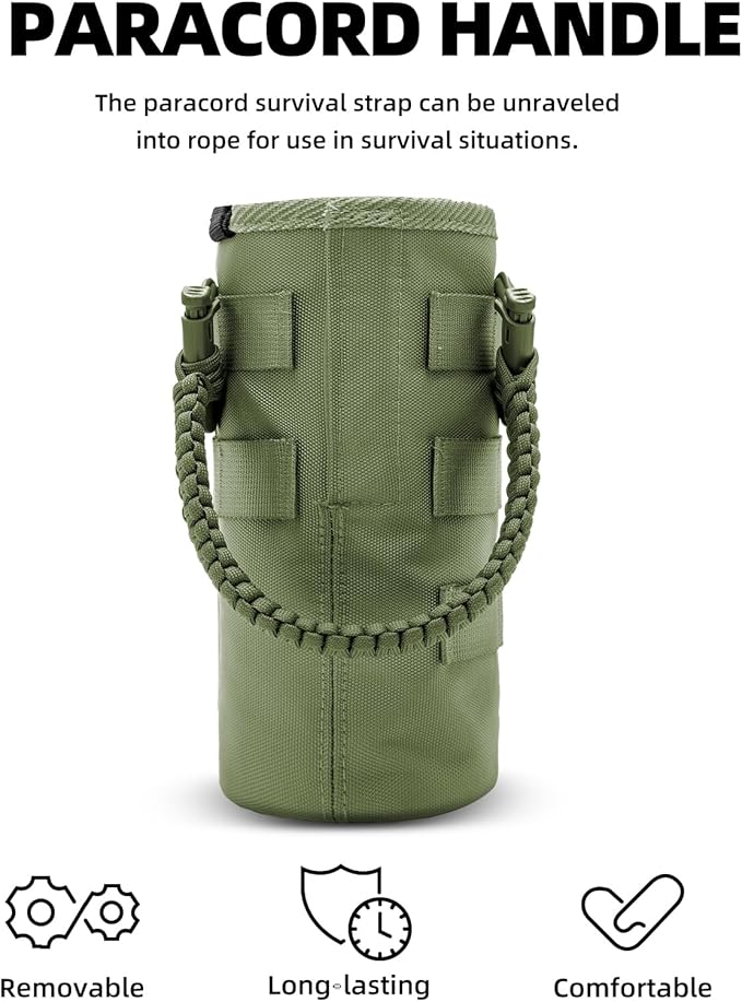 Water Bottle Holder Bag with Molle Strap - Water Bottle Carrier Pouch for Walking, Gym, Camping, Fishing, Hunting 32oz, 64oz, 128oz One Gallon Tactical Carrier Holder