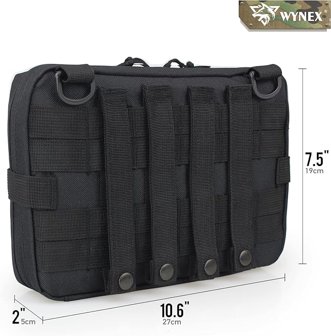 WYNEX Tactical Admin Molle Pouch, Medical EDC EMT Utility Bag Shell Design Attachment Pouches 1000D Nylon Hiking Belt Bags