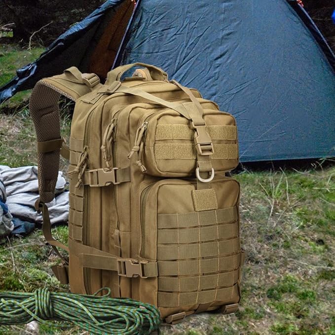 EMDMAK Military Tactical Backpack, 42L Large Military Pack Army 3 Day Assault Pack Molle Bag Rucksack
