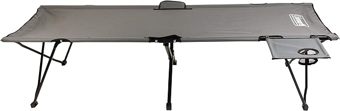 Coleman Pack-Away Camping Cot with Removable Side Table, Extra Wide Cot Fits Adults up to 6ft 6in or 300lbs, Carry Bag Included