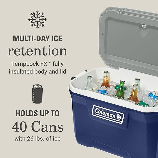 Coleman Classic Series Insulated Portable Cooler, Leak-Resistant Outdoor Hard Cooler Keeps Ice up to 5 Days, 52/70/120/150 Quart