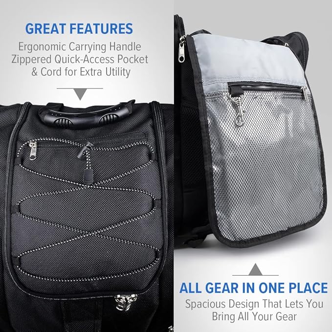 OutdoorMaster Boot Bag - 50L Ski Boots and Snowboard Boots Bag, Excellent for Travel with Waterproof Exterior & Bottom - for Men, Women and Youth