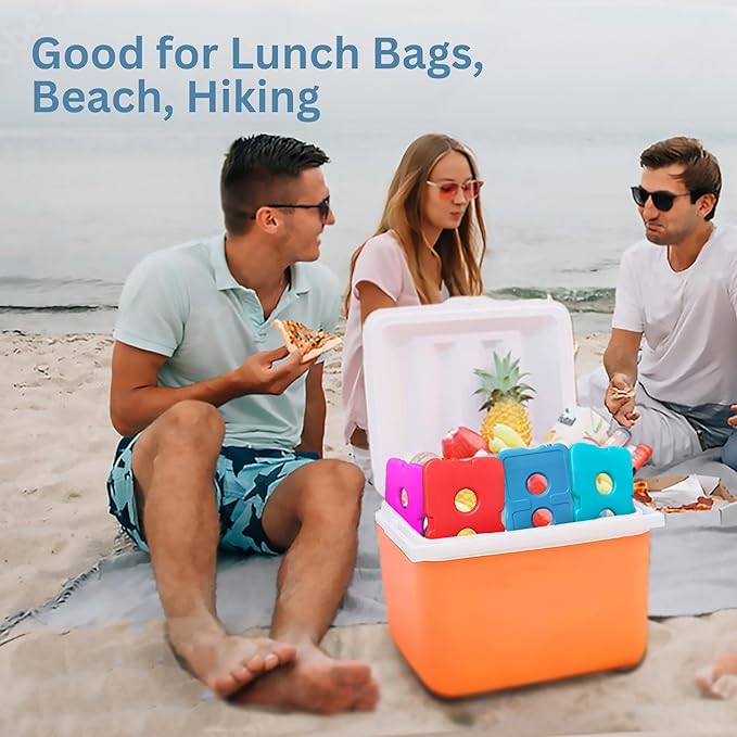 GURIN Reusable Ice Packs for Lunch Box/Coolers, Bag, or Backpack Coolers - Cold Up to 8-12 Hours Long Lasting for Camping Picnic, Outdoor Activities, Food Delivery