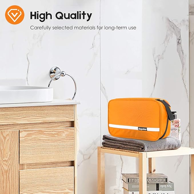 dopobo Travel Toiletry Bag for Women, Dopp Kit for Men, Waterproof Makeup Bag Shaving Bag with Hanging Hook, Portable Toiletry Organizer for Traveling and Camping