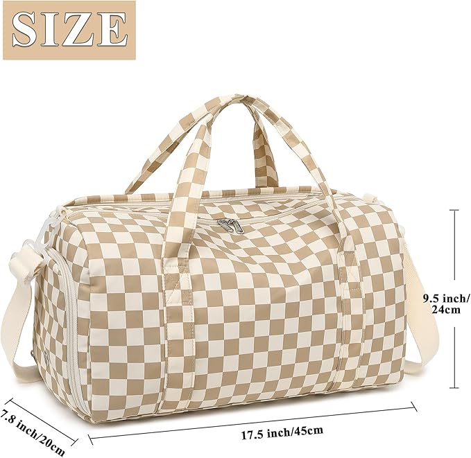 Gym Bag Sports Duffle Bag with Wet Pocket Weekender Overnight Bag with Waterproof Shoe Pouch and Air Hole for Girls Kids Women Travel Foldable Bag