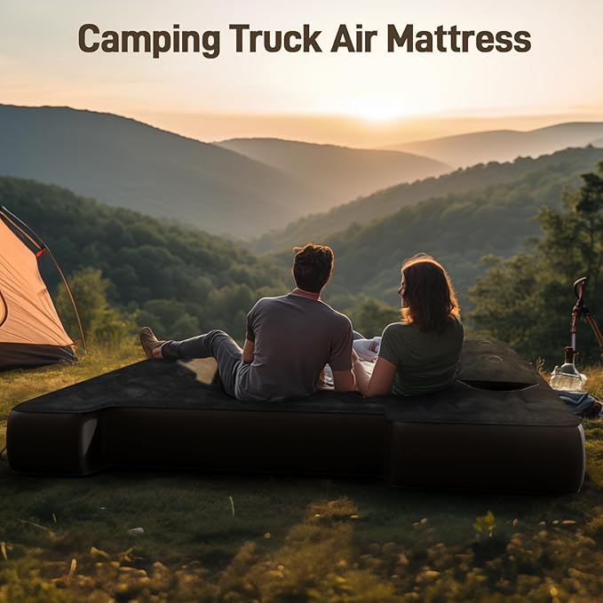Umbrauto Air Mattress for 6-6.5ft Full Size Truck Bed, Inflatable Pickup Airbed with Pump, Tent Camping Sleeping Pad for Outdoor Travel