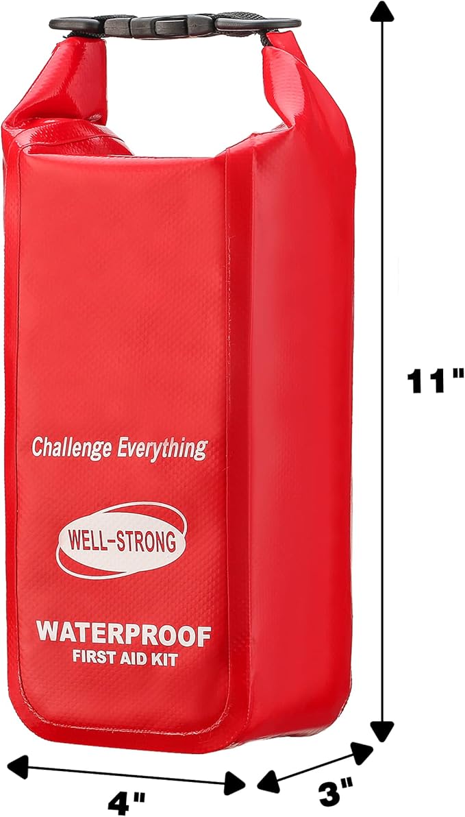Waterproof Marine First Aid Kit 210Pcs - Emergency Boat Safety Supplies for Fishing, Kayaking with Roll Top Design
