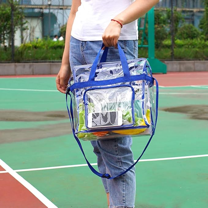 Clear Bag Stadium Approved,Stadium Security Travel & Gym Clear Tote Bags,12"x 6"x12"