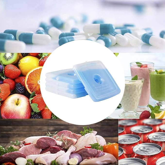 Cold Ice Pack Brick Reusable Long Lasting Cool Slim Thin Freezer Pack Cooler for Lunch Boxes Bag